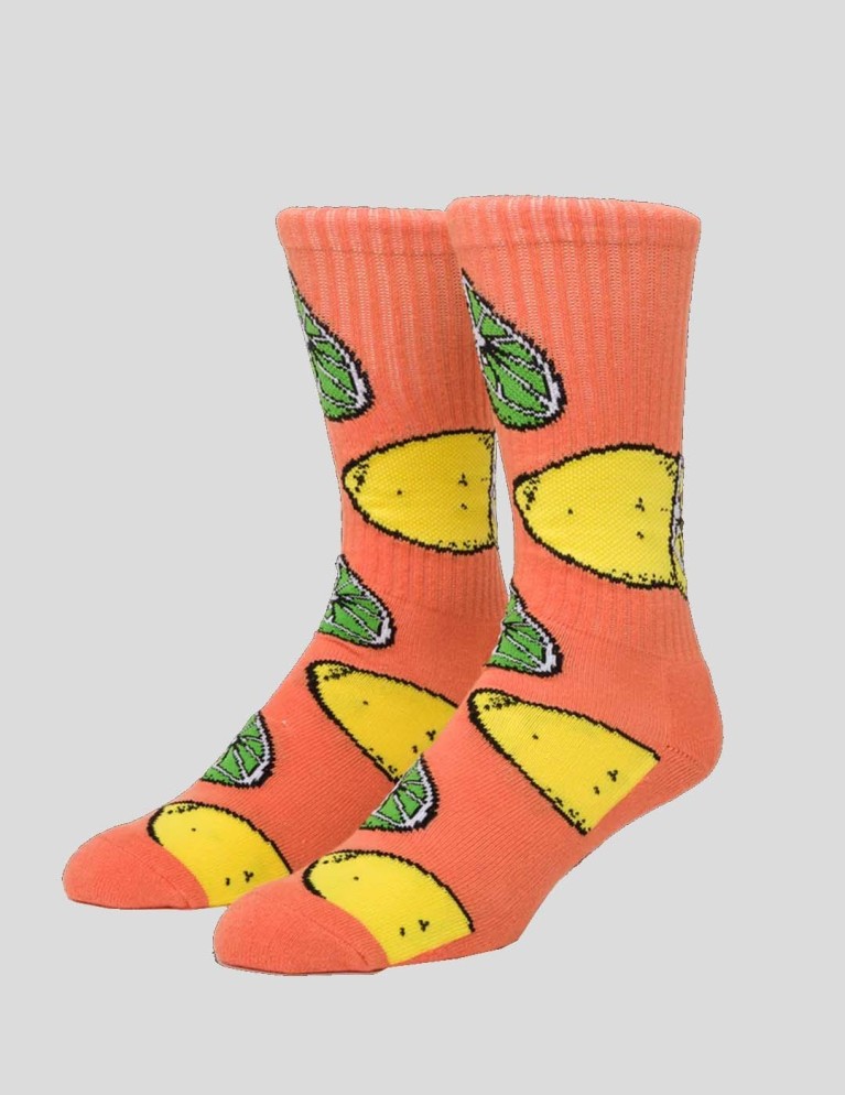 Calcetines HUF lemon lime crew sock orange